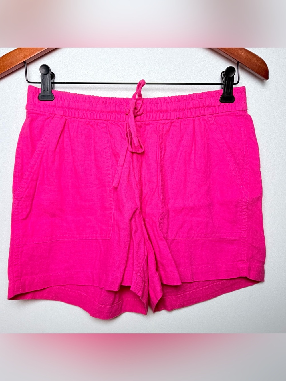 J. Crew Seaside Short Linen Blend Hot Pink Pull On  Women XS/S Summer Barbie